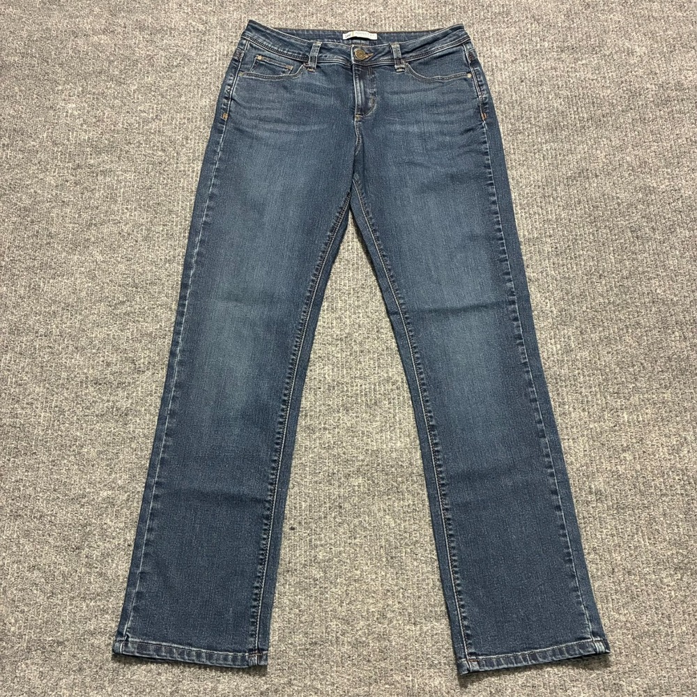 Lee Perfect Fit Womens Jeans 10 Medium Blue Denim Mid Rise Just Below The Waist
